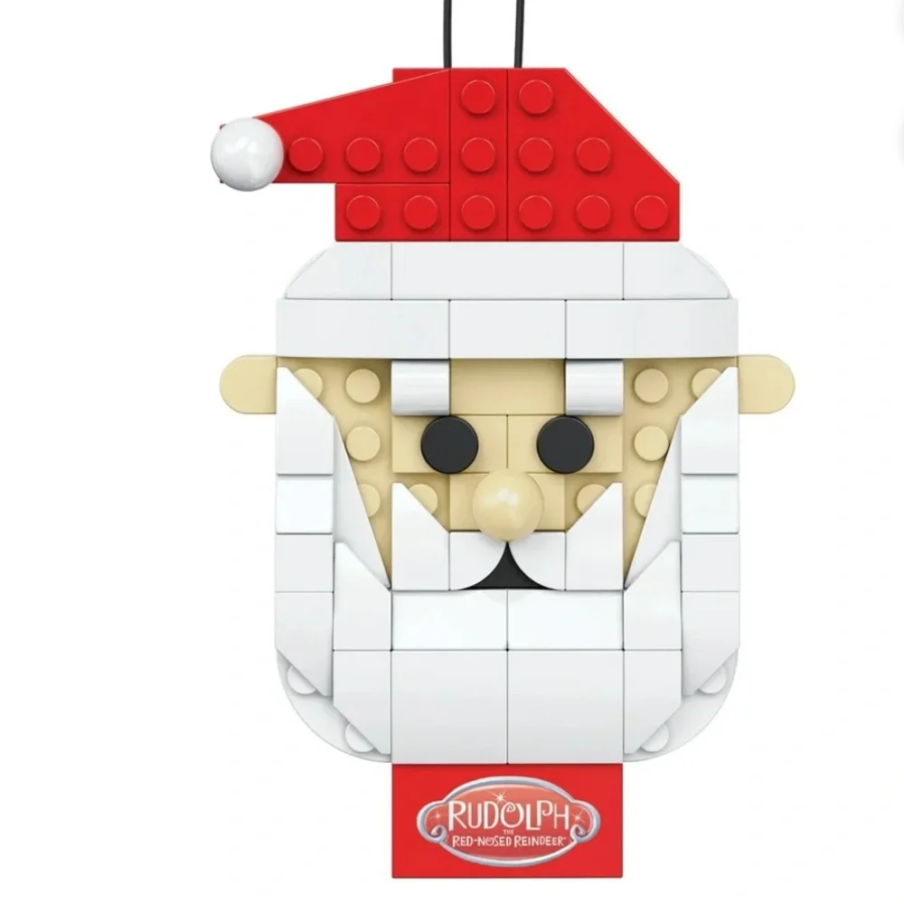 LEGO BRICKCRAFT Rudolph Santa Claus Ornament Brick Building Hanging Decor NEW